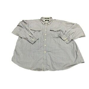 Orvis Men’sVintage Medium Blue Gingham Long‎ Sleeve Vented Fly Fishing Shirt XXL